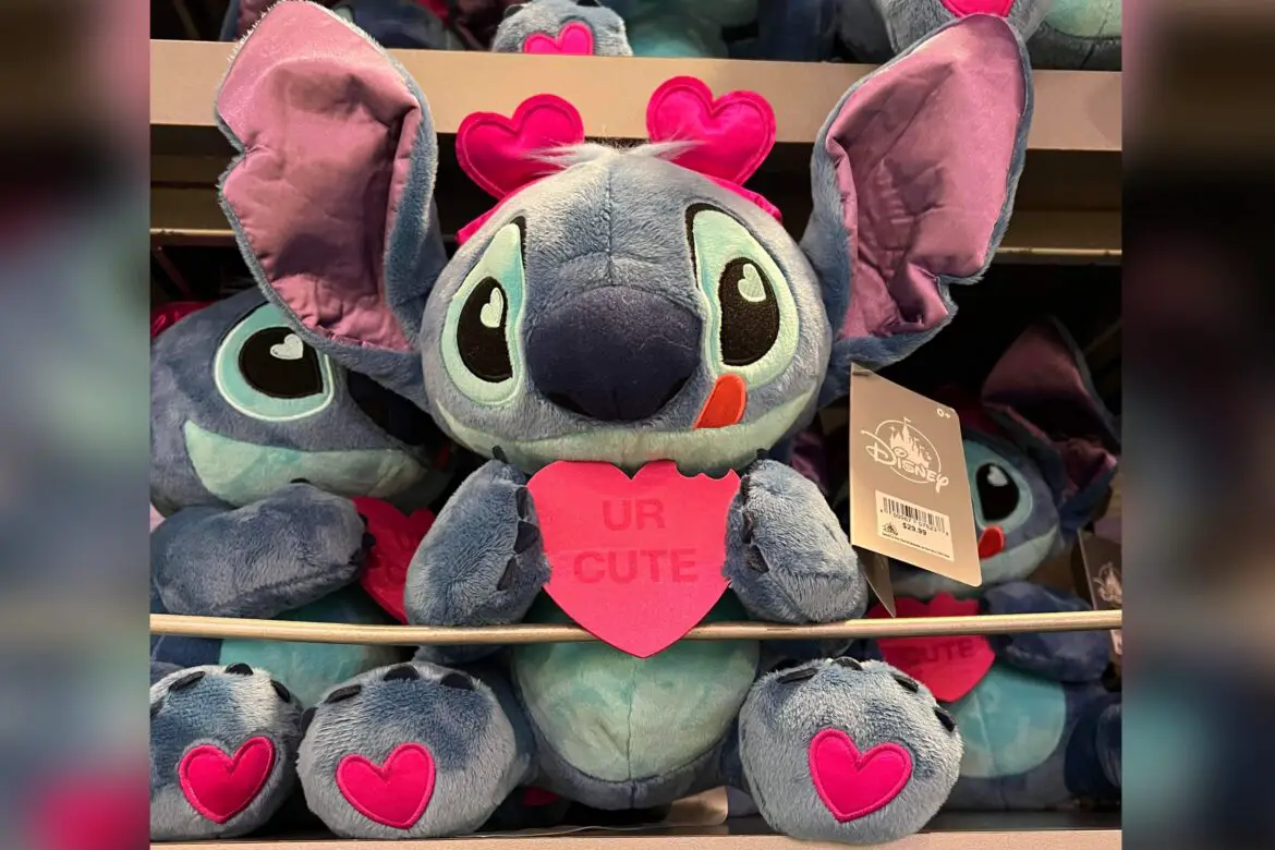Adorable Valentines Day Stitch Plush Spotted In Magic Kingdom!