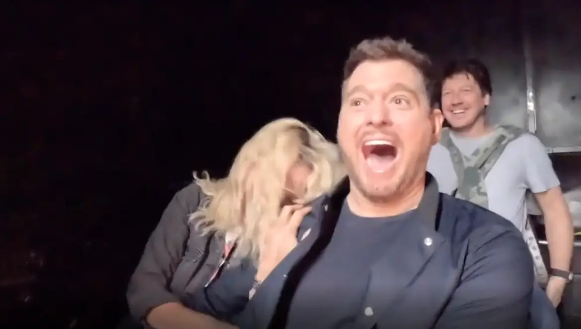 Michael Bublé and Luisana Lopilato Drop in on the Tower of Terror at Hollywood Studios