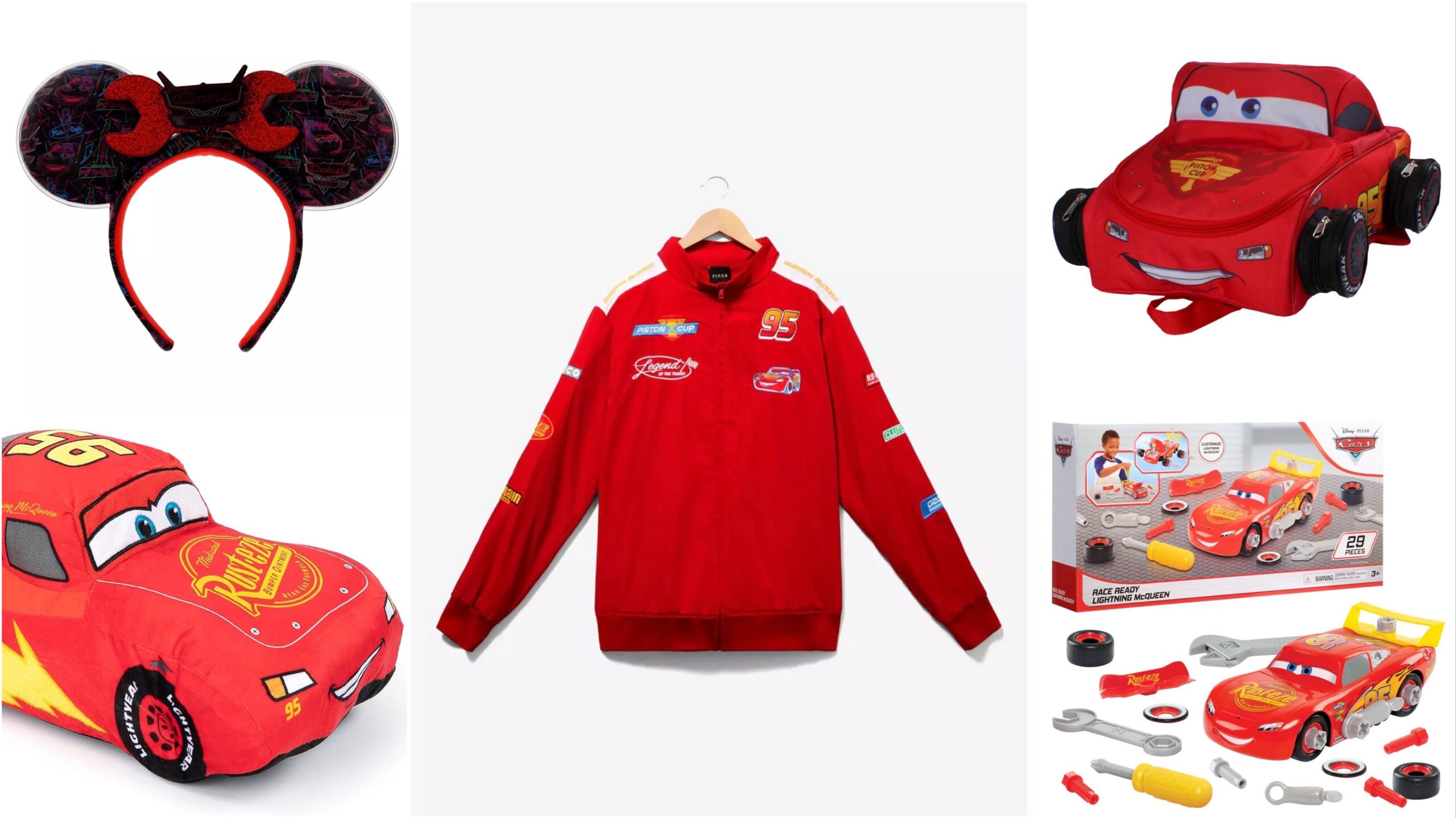 LIGHTNING MCQUEEN ⚡️🏎️ patch pants, nascar hat top, toy car