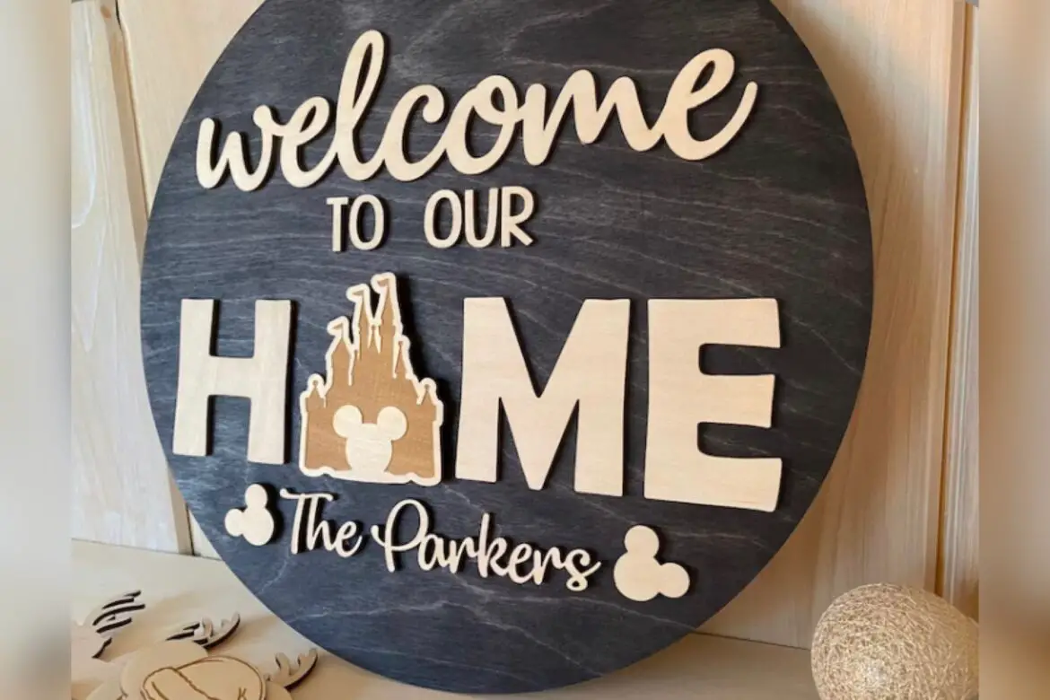 Disney Home Sign With Interchangeable Magnets To Welcome Everyone To Your House!