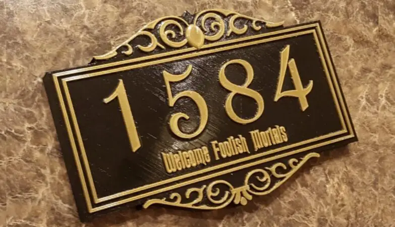 Haunted Mansion House Number Sign