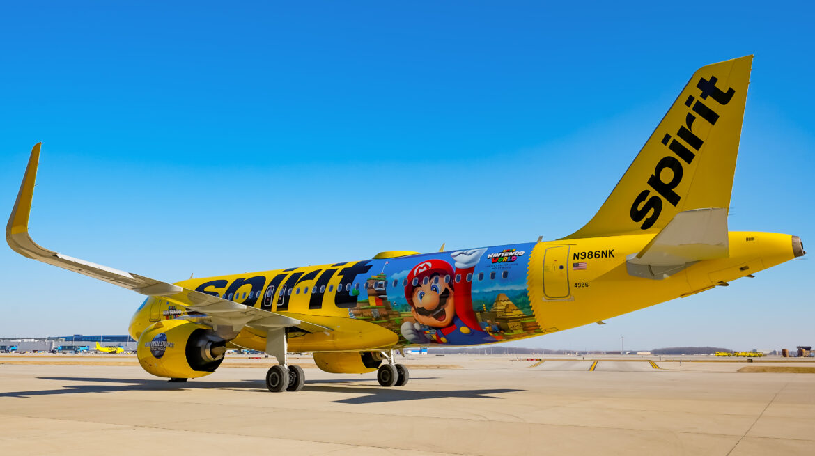 Universal Studios Hollywood and Spirit Airlines Debut First-Ever SUPER NINTENDO WORLD Themed Airbus