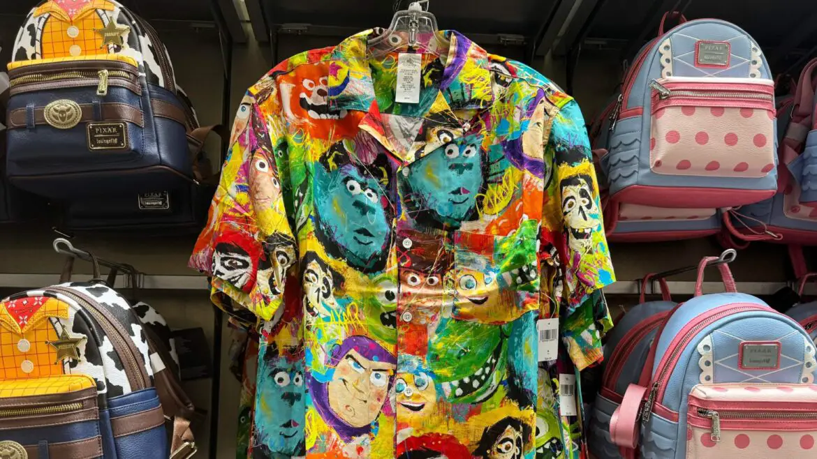 Super Colorful Pixar Button Up Shirt Now At Hollywood Studios!