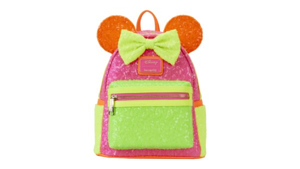 Minnie Mouse Color Block Neon Sequin Backpack