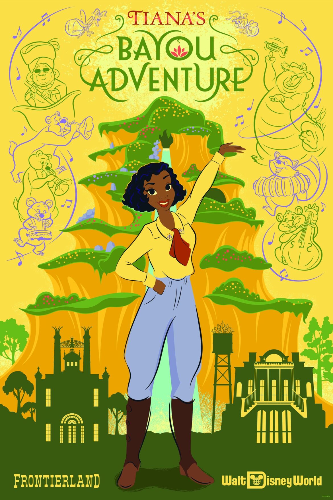 New Poster and More Critters Revealed for Tiana's Bayou Adventure ...