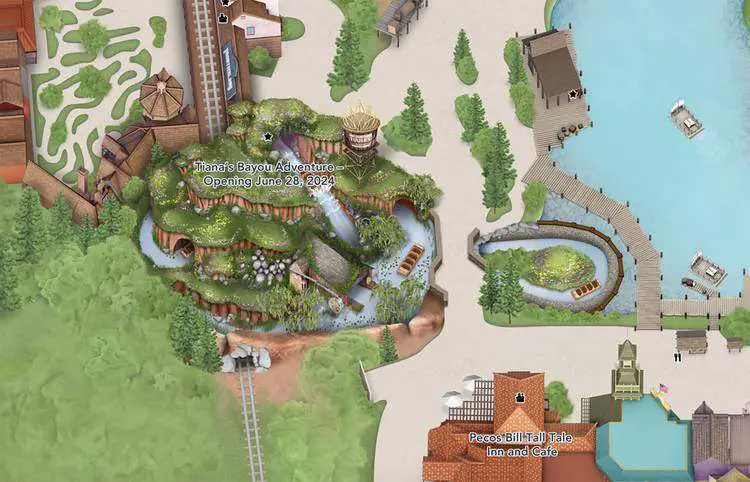 Disney World Updated Theme Park Map to Include Tiana’s Bayou Adventure