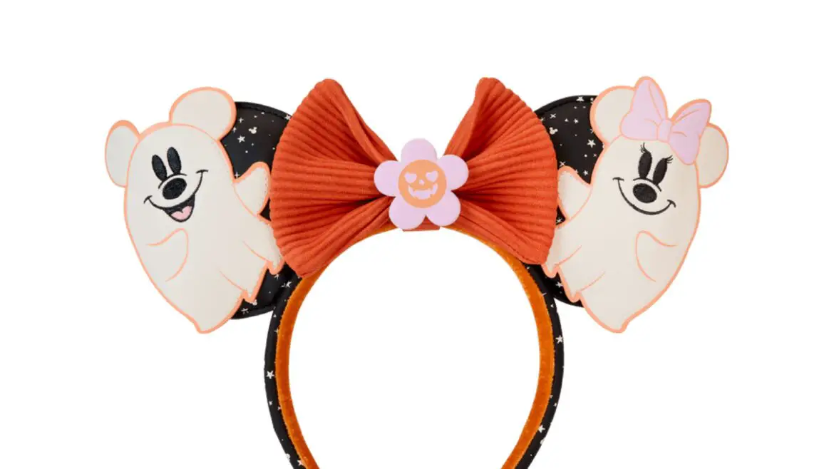 Boo-tiful and Glowing: The New Mickey and Minnie Floral Ghost Ear Headband by Loungefly!