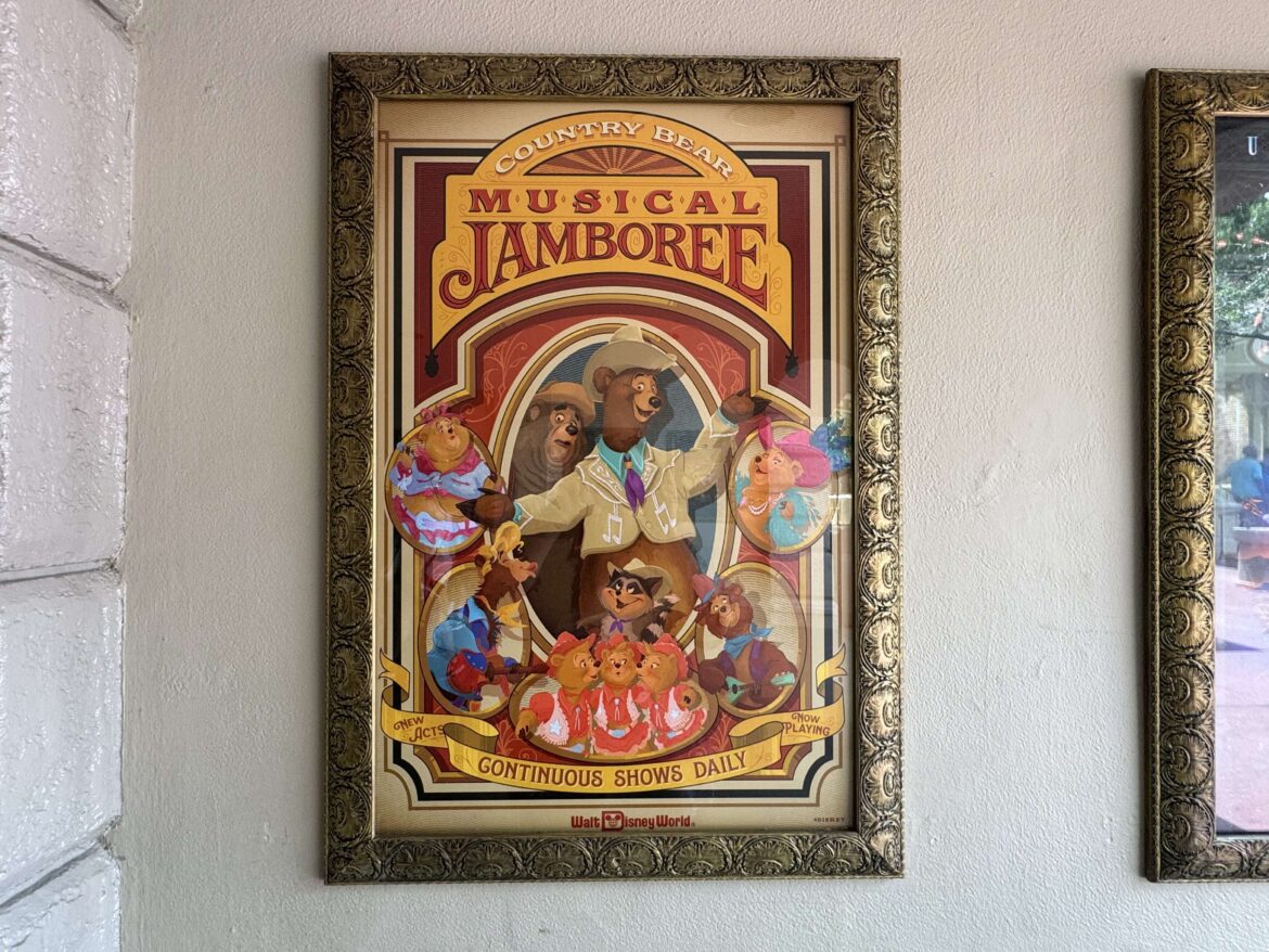 New Country Bear Musical Jamboree Poster Installed at Magic Kingdom Entrance