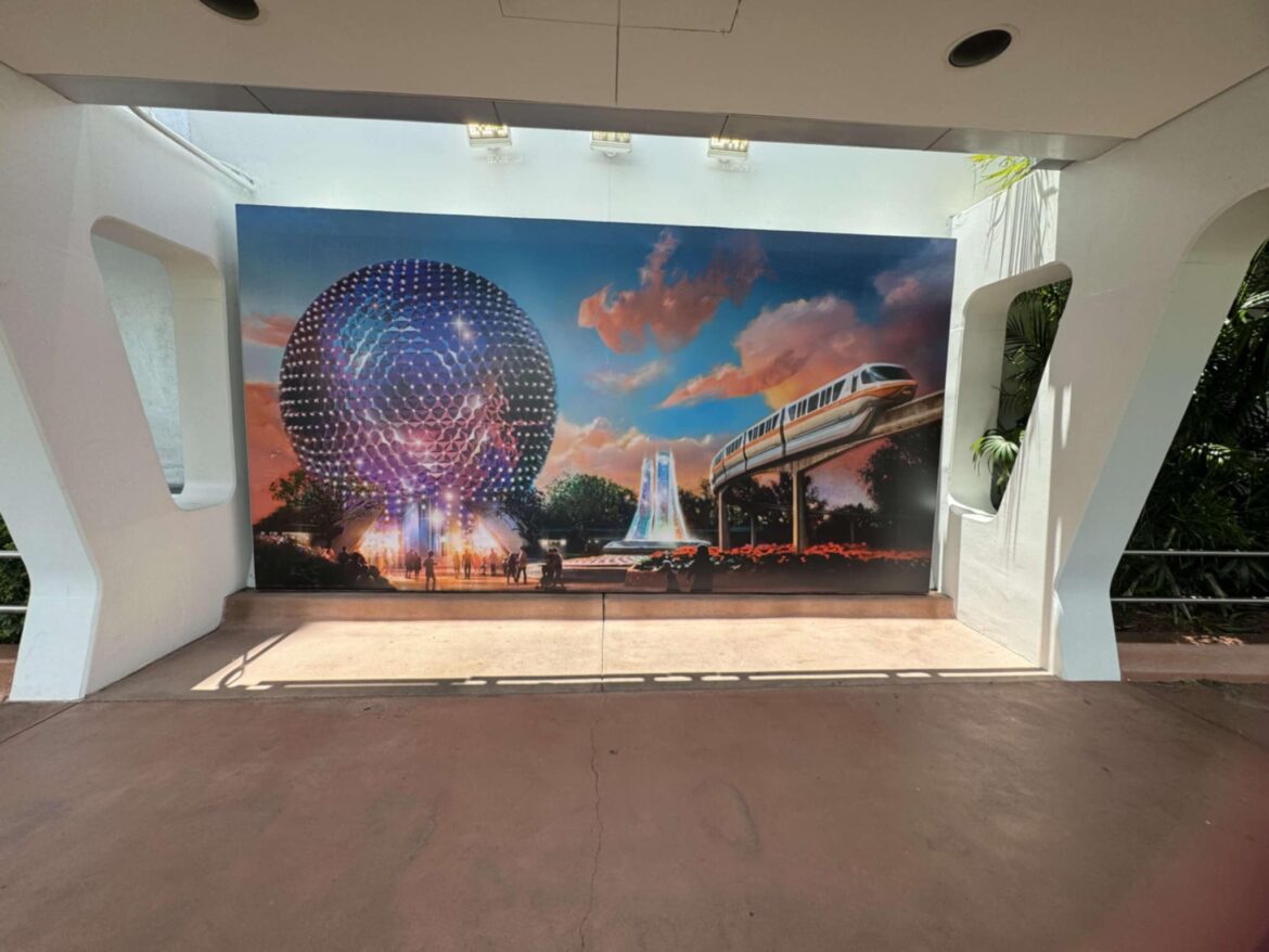 New Mural at Main Entrance Character Meet and Greet Location in EPCOT