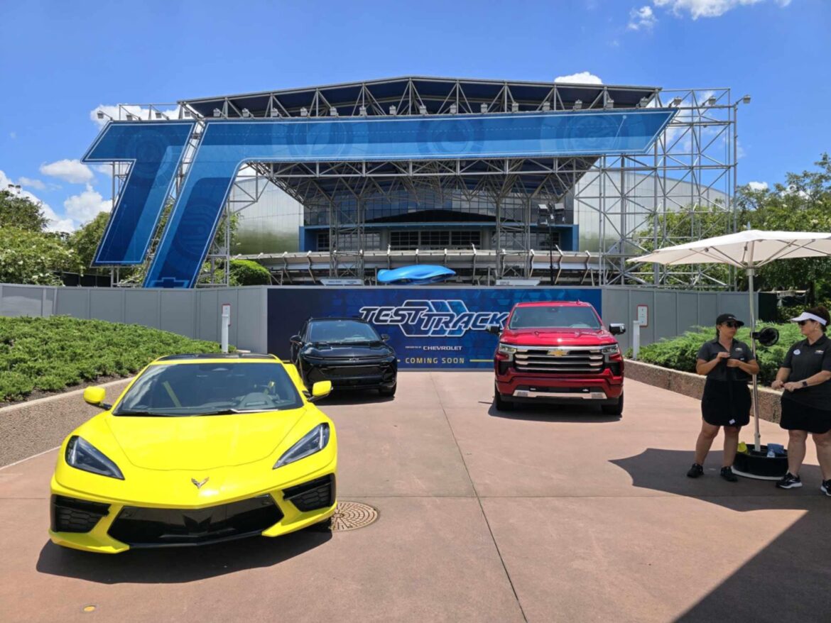 Test Track Show Cars Moved Outdoors During Refurbishment in Epcot