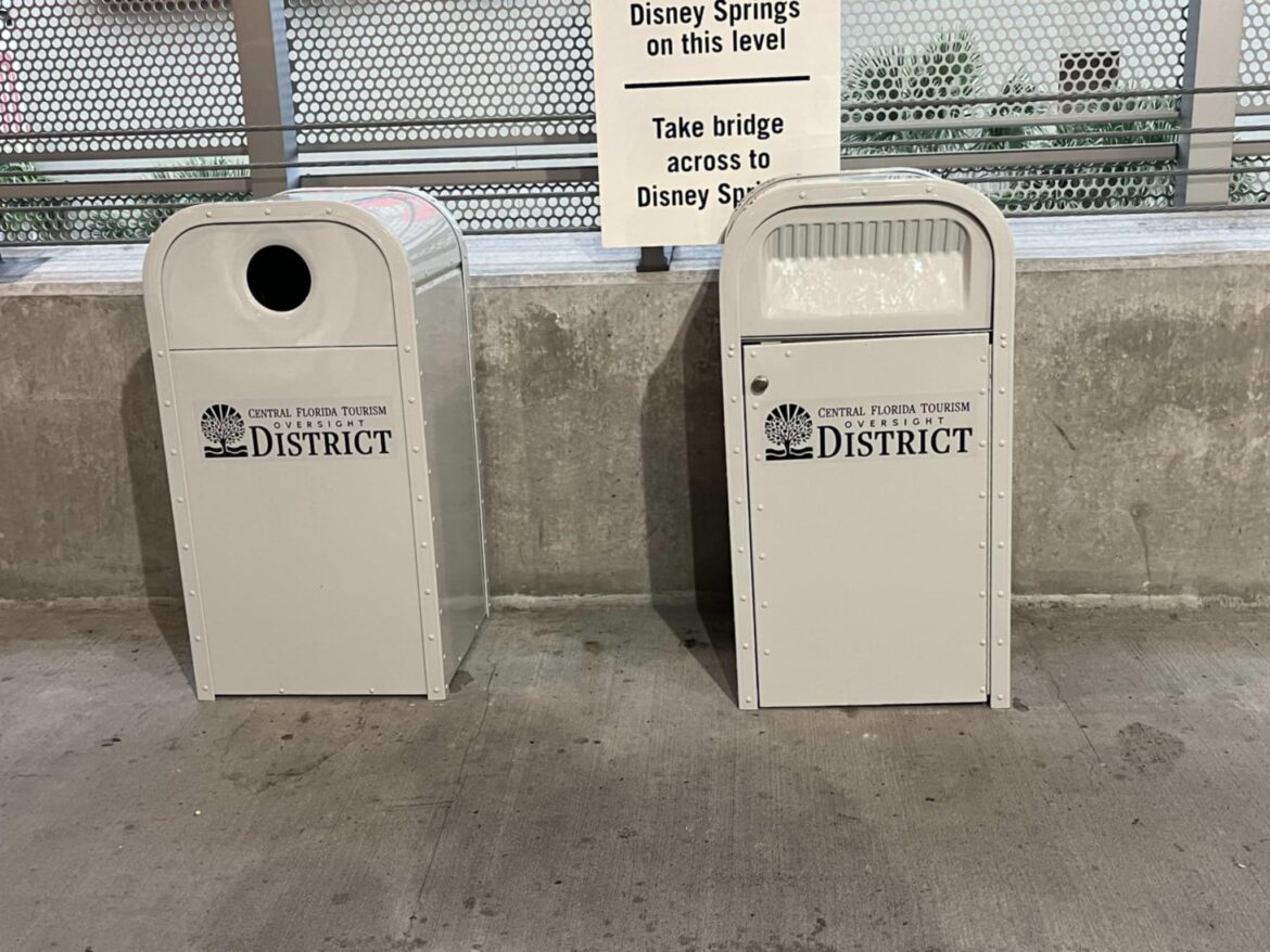 New Central Florida Tourism Oversight District Trash Cans Now at Disney Springs