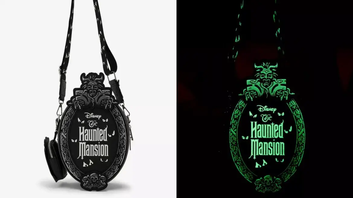 Embrace Your Inner Ghost Host with the New Haunted Mansion Plaque Glow-in-the-Dark Crossbody Bag!