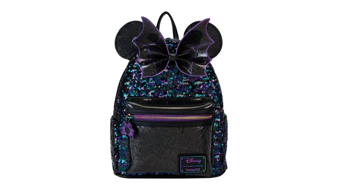 Get Spooktacularly Stylish with the Loungefly Minnie Mouse Spiderweb Sequin Mini Backpack!