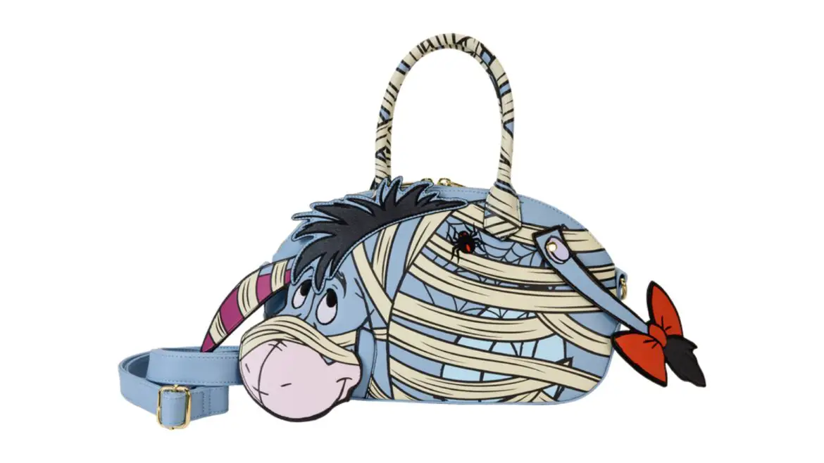 Trick-or-Treat with a Spooktacular Glow: Loungefly’s Eeyore Mummy Cosplay Glow Crossbody Bag!