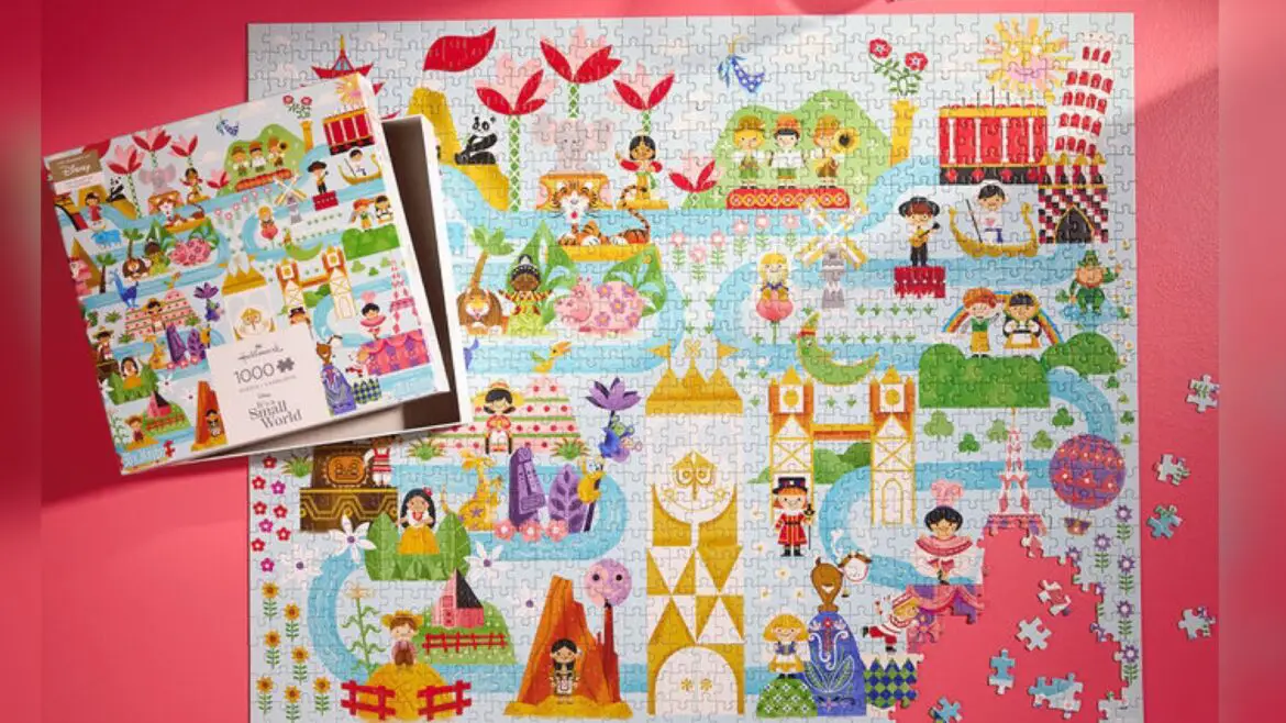 New Disney Its a Small World Map 1000 Piece Jigsaw Puzzle Is A Colorful Journey Around the World!