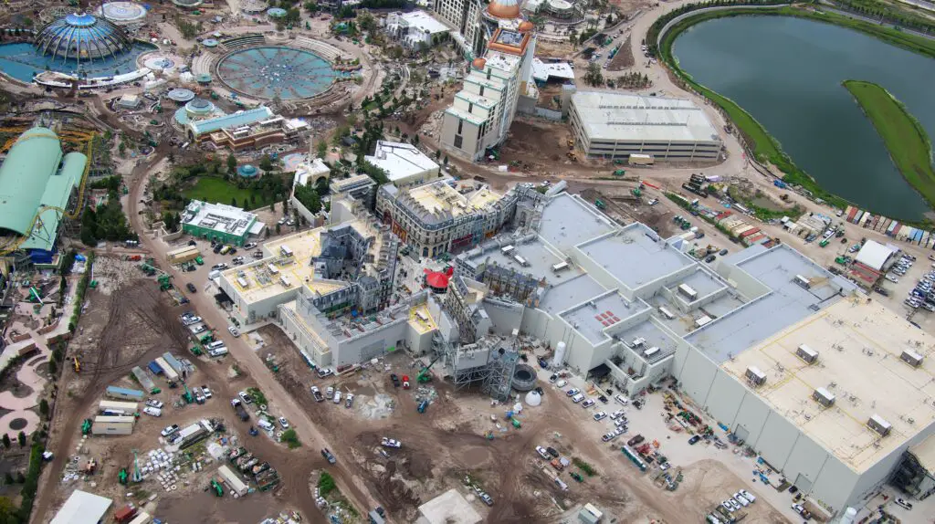 Aerial Look of Harry Potter World Construction at Universal's Epic Universe 2