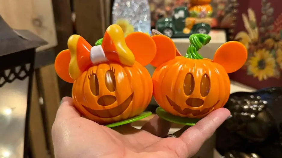 Mickey and Minnie Pumpkin Candy Dispensers