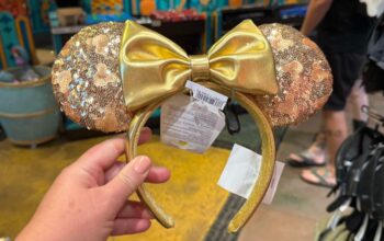 Minnie Mouse Gold Sequin Ear Headband