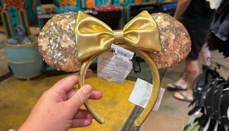 Minnie Mouse Gold Sequin Ear Headband