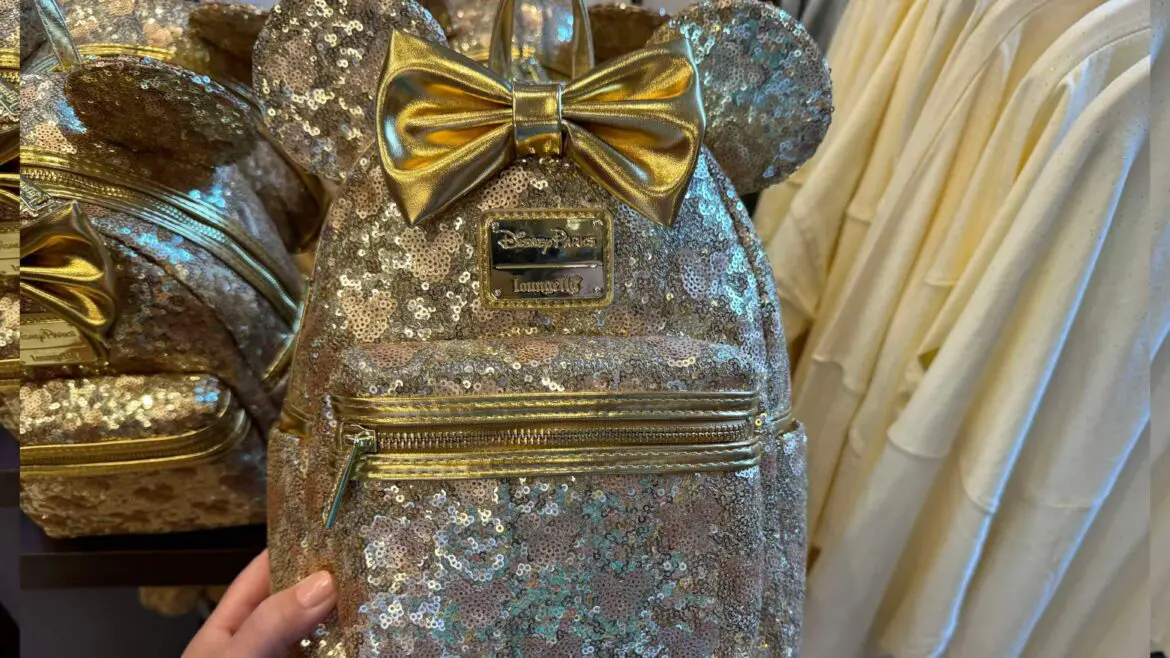 This Minnie Mouse Gold Sequin Loungefly Backpack Is A Glittering Gem!