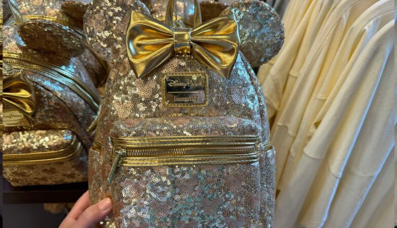 Minnie Mouse Gold Sequin Loungefly Backpack