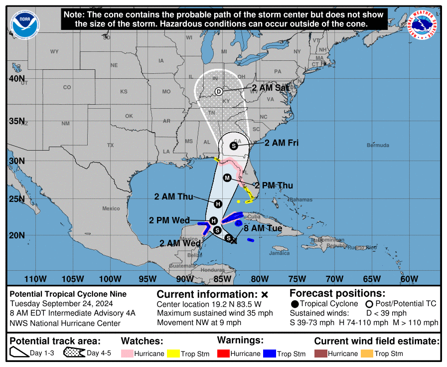 Tropical Storm Watch Issued for Central Florida as PTC-9 Strengthens