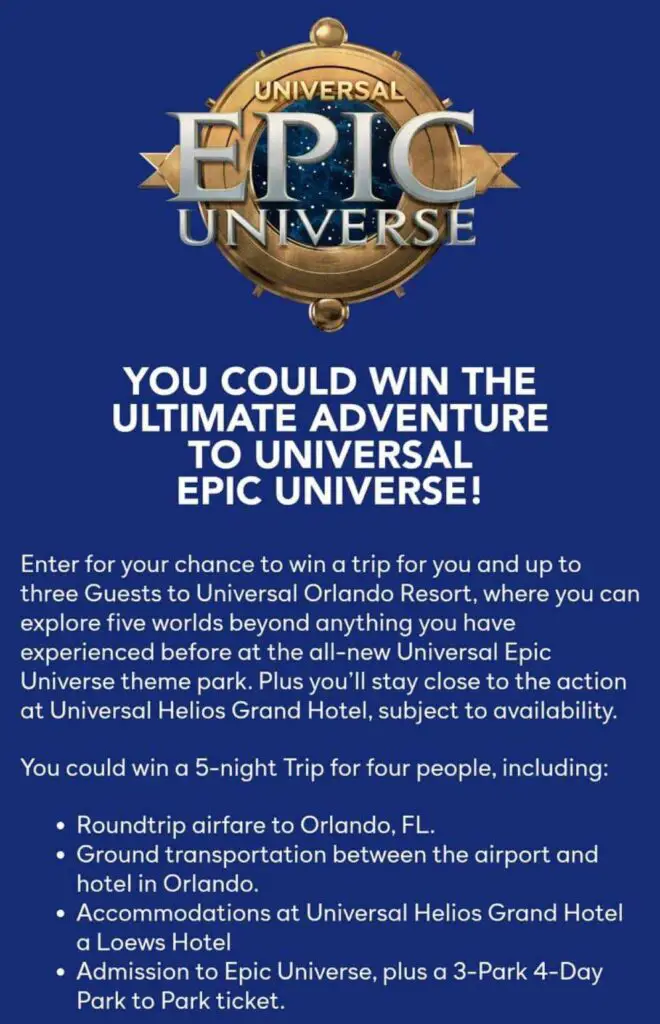 Win the Ultimate Adventure to Universal Orlando's Epic Universe pic