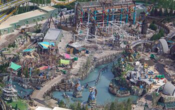 Aerial Look at Progress Being Made on The Isle of Berk at Universal Orlando's Epic Universe 1