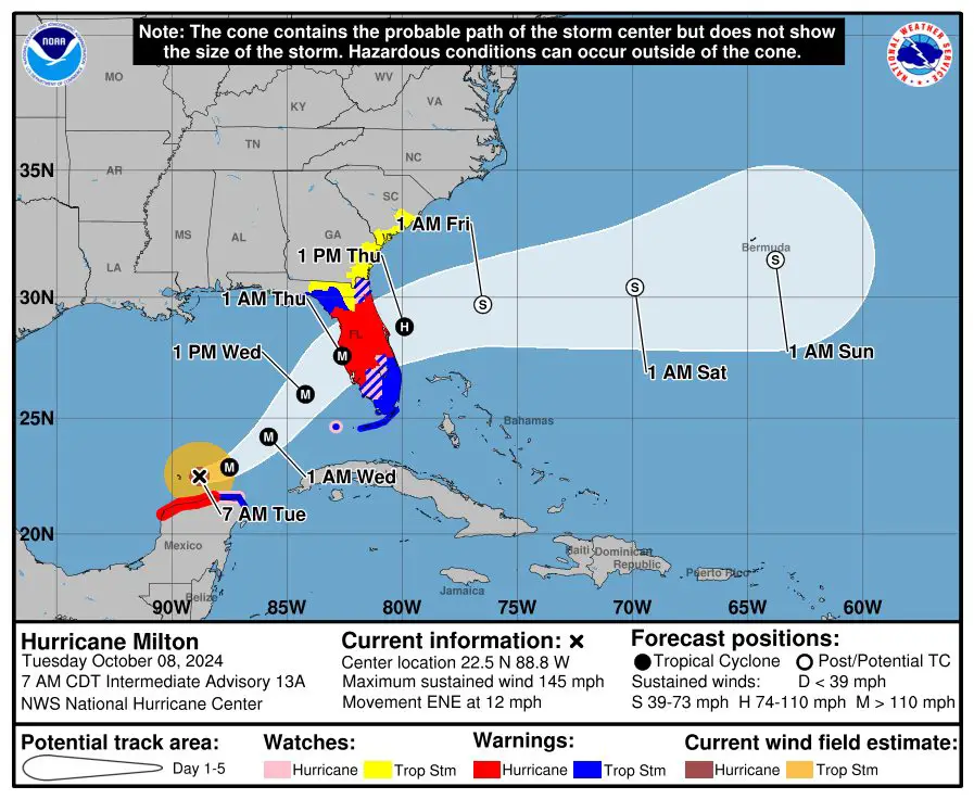 Hurricane Warning Issued for Central Florida as Milton Expected to Bring Massive Flooding