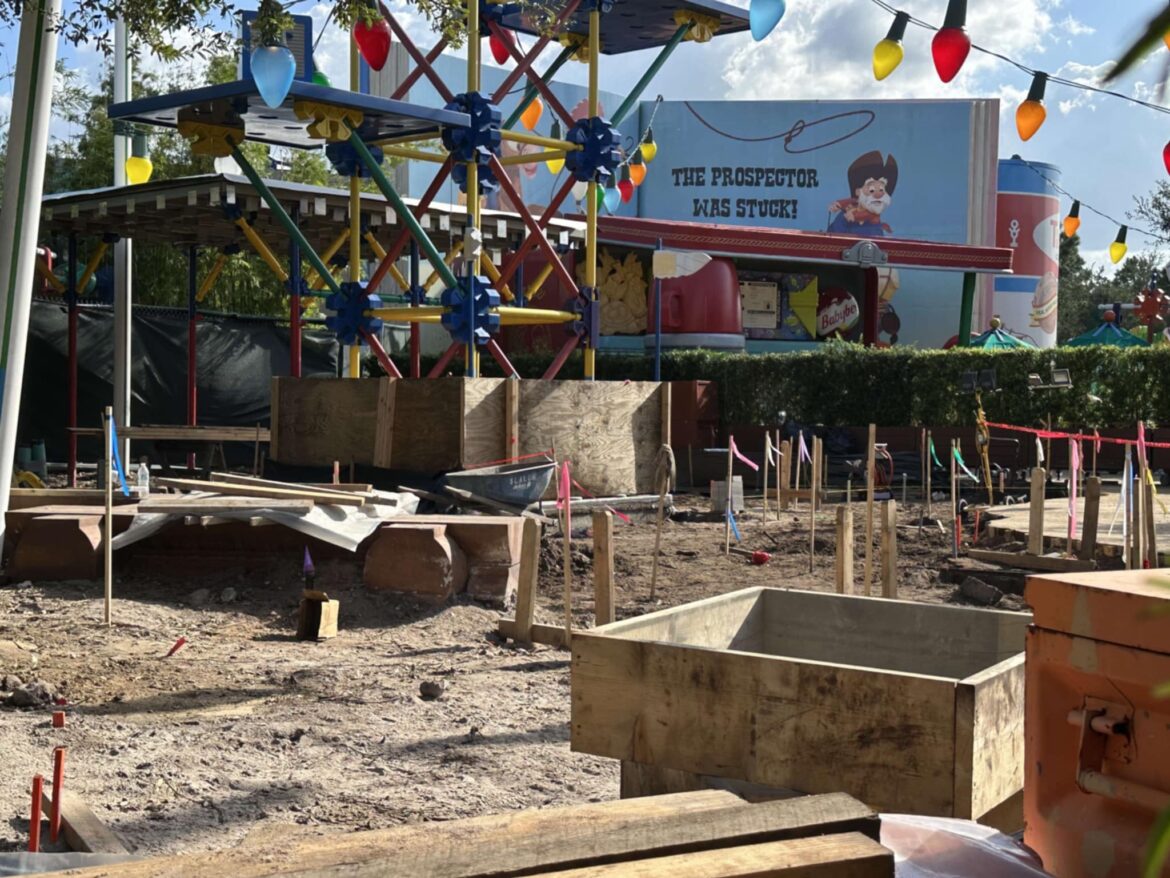 Woody’s Lunch Box Seating Area Construction Update from Hollywood Studios