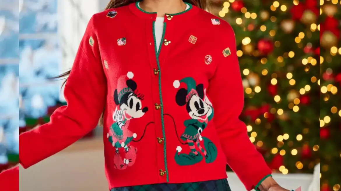 This Mickey and Minnie Mouse Holiday Cardigan Sweater Brings Disney Magic to Your Holiday Outfit!