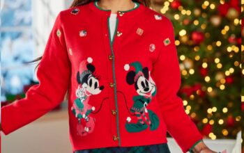 Mickey and Minnie Mouse Holiday Cardigan Sweater