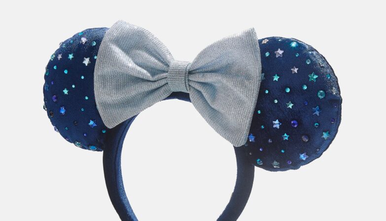 Minnie Mouse Blue Velvet Ear Headband