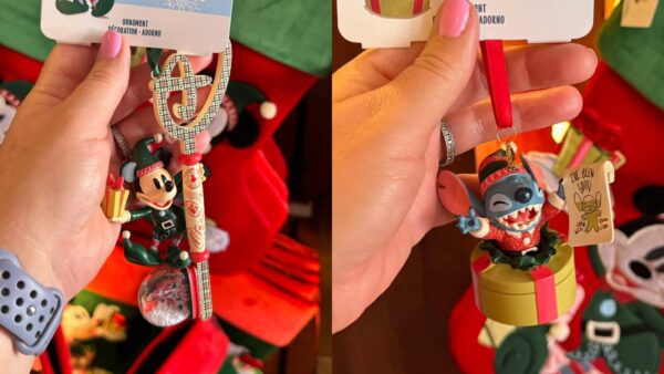 Stitch and Mickey Christmas Ornaments