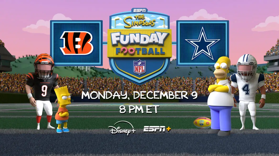 ‘The Simpsons Funday Football’ Streams Live December 9 on Disney+ and ESPN+