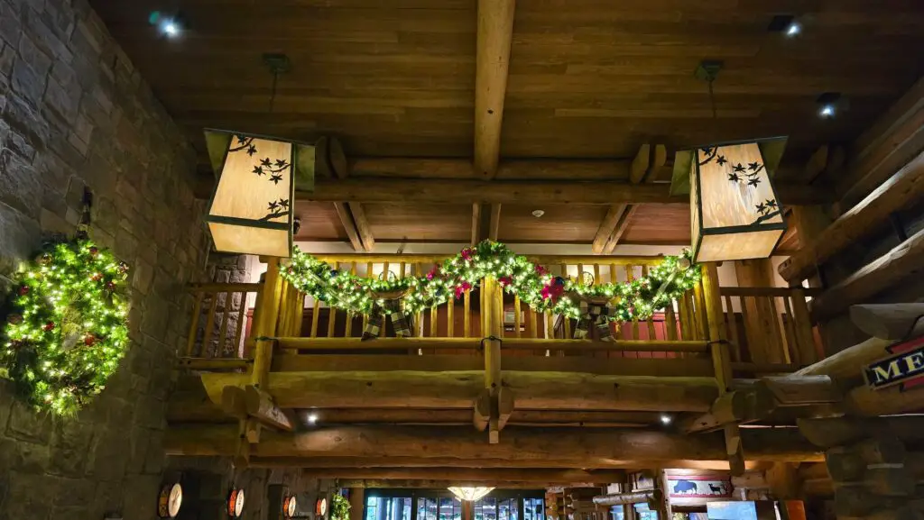 Christmas Decorations Up now at Disney's Wilderness Lodge 1