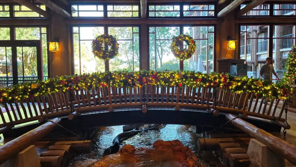 Christmas Decorations Up now at Disney's Wilderness Lodge 4