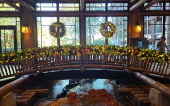 Christmas Decorations Up now at Disney's Wilderness Lodge 4