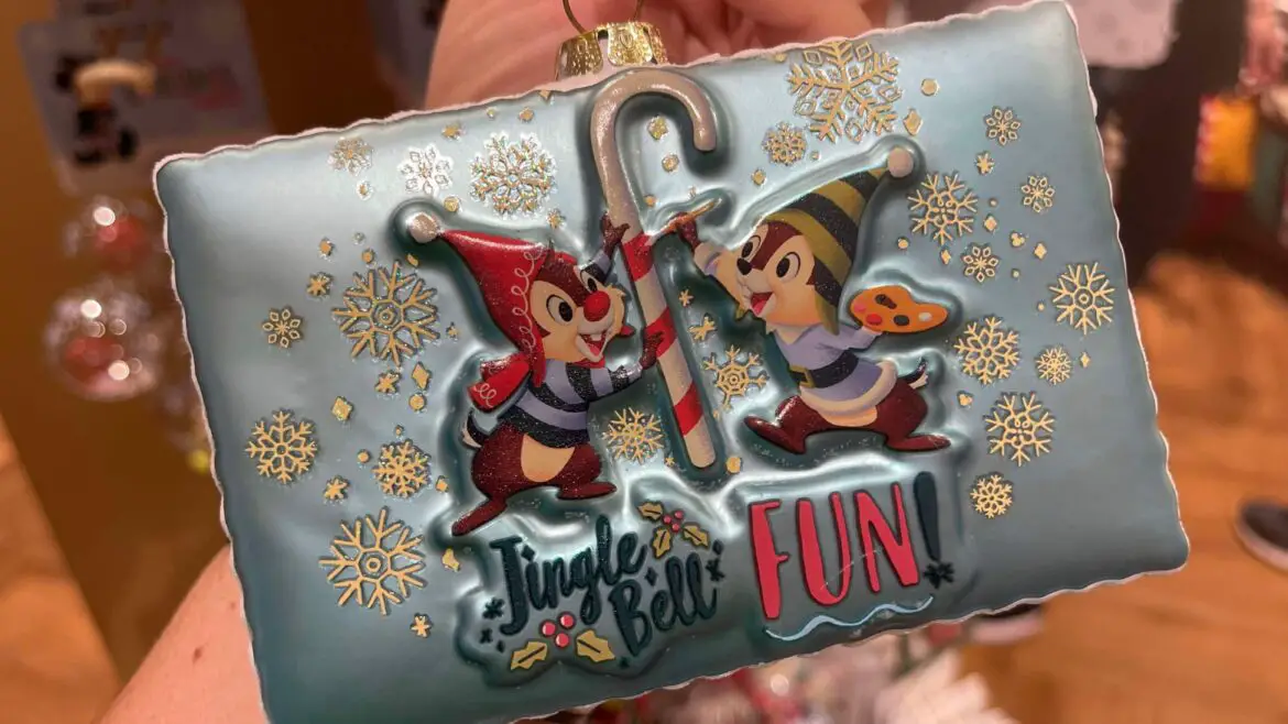 This Chip and Dale Holiday Postcard Glass Sketchbook Ornament Will Deliver Festive Cheer To Your Tree!