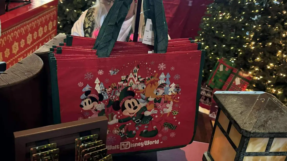 Reusable Disney Christmas Tote Bag For Your Ho-Ho-Holiday Shopping!