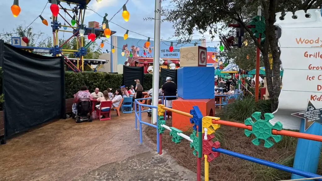 Some Seating Area Open for Woody's Lunch Box in Hollywood Studios 1