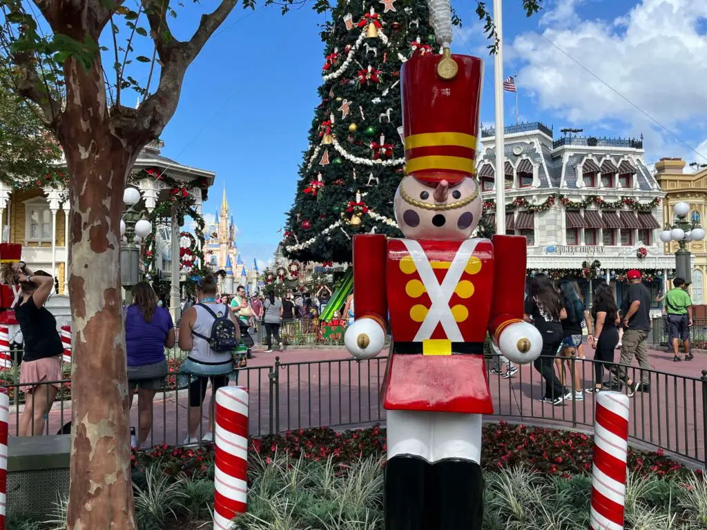 Toy Soldiers Arrive at Magic Kingdom Finalizing Christmas Decorations