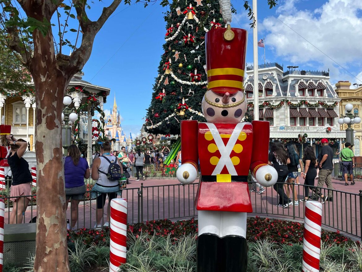 Toy Soldiers Arrive at Magic Kingdom Finalizing Christmas Decorations