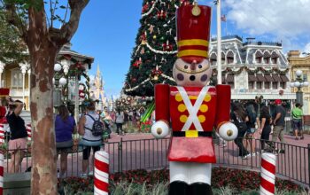 Toy Soldiers Arrive at Magic Kingdom Finalizing Christmas Decorations