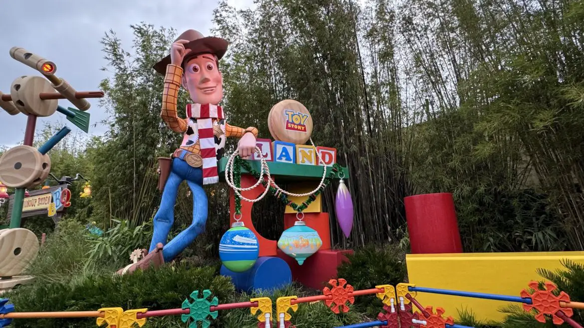 Toy Story Land Decorated for the Holidays 2024