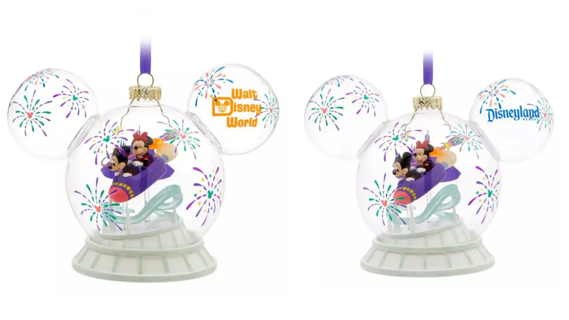 Out-of-This-World Decor: A Cosmic Adventure with the Mickey and Minnie Space Mountain Glass Ball Ornament