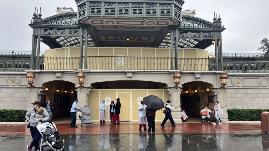 Construction Walls Up at Main Street U.S.A. Train Station in Magic Kingdom 1