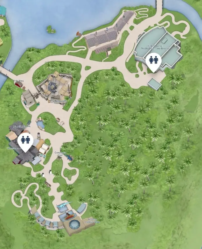 DinoLand USA Removed from Physical and Digital Animal Kingdom Park Map 2