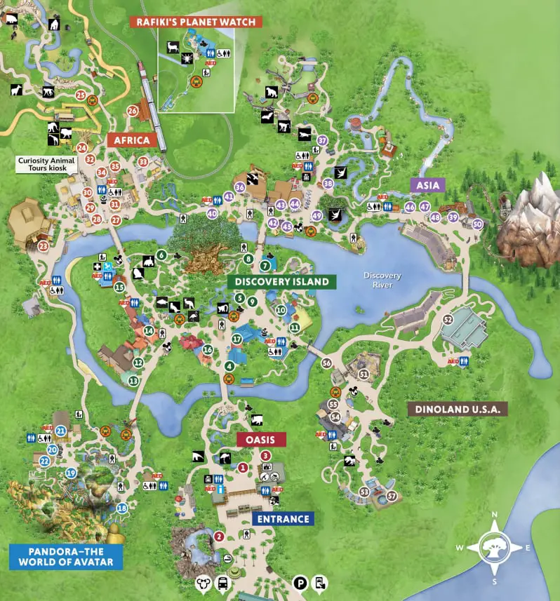 DinoLand USA Removed from Physical and Digital Animal Kingdom Park Map 3