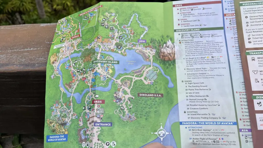 Dinoland Removed from Physical and Digital Animal Kingdom Park Map 5